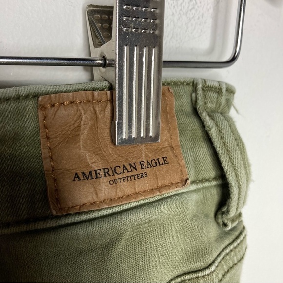 American Eagle Outfitters high Rise Jegging Crop olive green size 6 - Picture 6 of 6